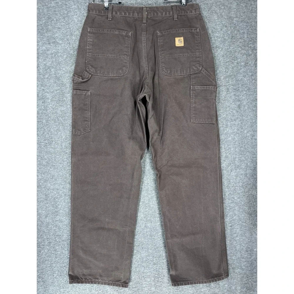 Vintage Carhartt Carpenter Pants Mens 34x32 Brown B11 DKB Dungaree Workwear